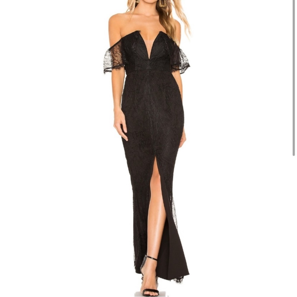 Majorelle black lace gown - wedding guest dress!